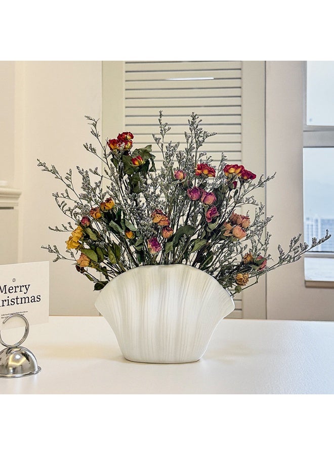 【Modern Minimalist Creative Vase】Shell Shape White Vase Desktop Decor | Living Room Flower Arrangement Premium Decor | TV Cabinet Entryway Art Ornament | Creative Elegant Home Decoration | Modern Style Floral Container | Space Upgrade Art Piece - Image 4